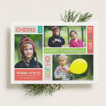 Joyful & Bright Holiday-fotokaart Feestdagenkaart<br><div class="desc">Introductie van een levendig en feestelijk vakantiefotokaartontwerp dat de vrolijke geest van het seizoen belichaamt met een boeiende kleurenblokstijl. Dit ontwerp barst van felle kerstkleuren en creëert een energieke en levendige sfeer die glimlacht naar de gezichten van degenen die het ontvangen. De kaart heeft een dynamisch collage-ontwerp, waardoor u drie...</div>