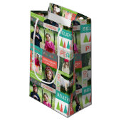 Joyful & Bright Holiday Photo Print Klein Cadeauzakje (Voorkant Gekanteld)