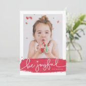 Joyful Brusk Holiday Fotokaart Feestdagenkaart (Staand voorkant)