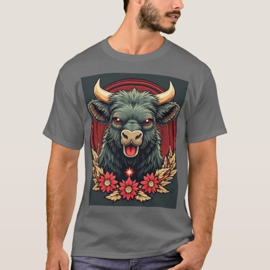 Joyful Bull: De glimlach van het geluk T-shirt (Voorkant)