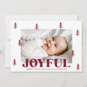 Joyful Burgundy Trees 2 Foto Feestdagenkaart (Voorkant)