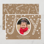 joyful candy cane | Rustic Kraft Holiday Kaart (Voorkant / Achterkant)