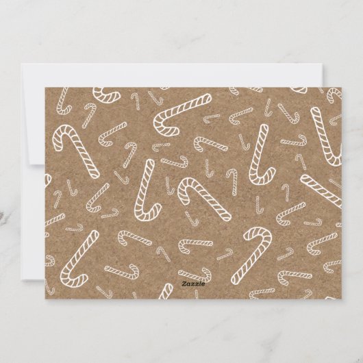 joyful candy cane | Rustic Kraft Holiday Kaart (Achterkant)