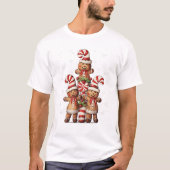 Joyful Candy Cane Trio T-shirt (Voorkant)