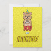 Joyful Capybara Birthday Invite Kaart (Achterkant)