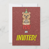 Joyful Capybara Birthday Invite Kaart (Achterkant)