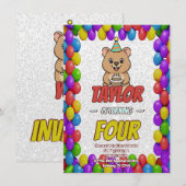 Joyful Capybara Birthday Invite Kaart (Voorkant / Achterkant)