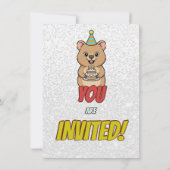Joyful Capybara Birthday Invite Kaart (Achterkant)