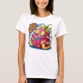 Joyful Cartoon Dragon Fruit Karakter Beaming T-shirt (Voorkant)