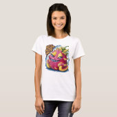 Joyful Cartoon Dragon Fruit Karakter Beaming T-shirt (Voorkant volledig)