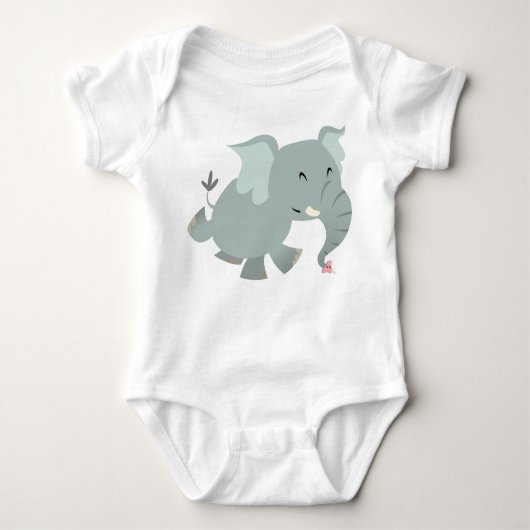 Joyful Cartoon Elephant Baby Apparel Romper (Voorkant)