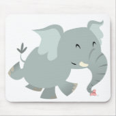 Joyful Cartoon Elephant Mousepad Muismat (Voorkant)