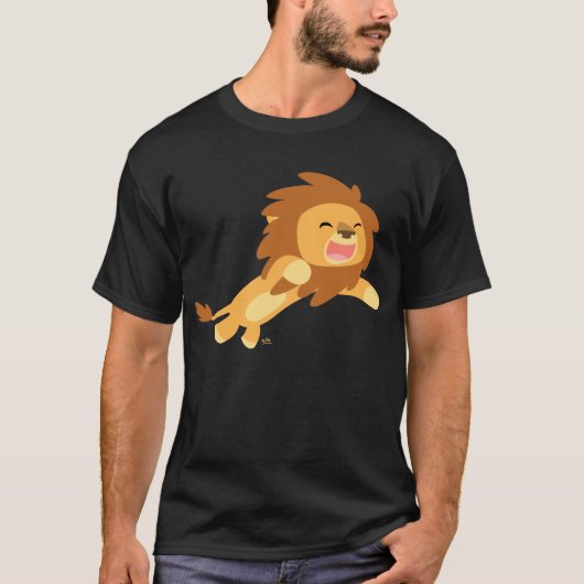 Joyful Cartoon Lion T-shirt (Voorkant)
