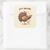 Joyful Cartoon Turkey Thanksgiving Sticker (Tas)