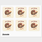 Joyful Cartoon Turkey Thanksgiving Sticker (Vel)