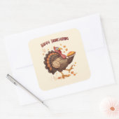 Joyful Cartoon Turkey Thanksgiving Sticker (Envelop)