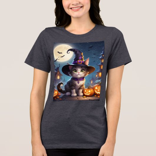 Joyful Cat Tri-Blend Shirt (Voorkant)