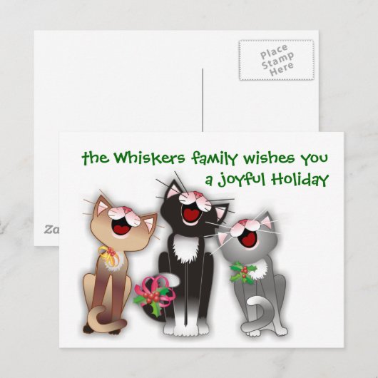 Joyful Cats Feestdagenkaart (Voorkant / Achterkant)