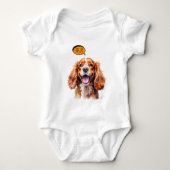 Joyful Cavalier King Charles Spaniel in Watercolo Romper (Voorkant)