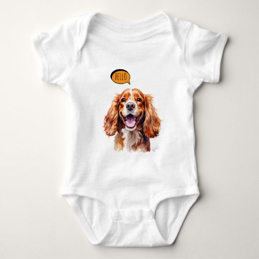 Joyful Cavalier King Charles Spaniel in Watercolo Romper (Voorkant)