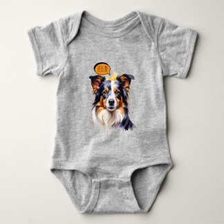 Joyful Cavalier King Charles Spaniel in Watercolo  Romper