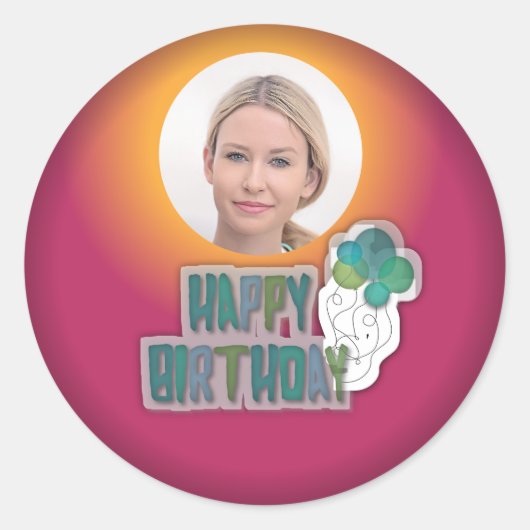 Joyful Celebration: Classic Happy Birthday Sticker (Voorkant)