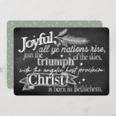 Joyful | Chalkboard Typography Flat Holiday Kaart (Voorkant / Achterkant)