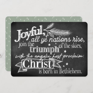 Joyful   Chalkboard Typography Flat Holiday Kaart