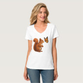Joyful Chase – Happy Squirrel & Butterfly T-shirt (Voorkant volledig)