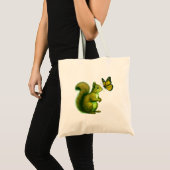 Joyful Chase – Happy Squirrel & Butterfly Tote Bag (Voorkant (product))