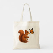 Joyful Chase – Happy Squirrel & Butterfly Tote Bag (Achterkant)
