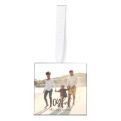 Joyful check multi foto kerstdecoratie decoratie (Voorkant)