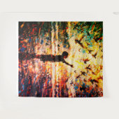 Joyful Child Playing with Birds Sunrise Water Wandkleed (Voorkant (horizontaal))