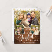 Joyful Christmas 3 FOTO Vakantie Groet Kaart (Voorkant / Achterkant in situ)