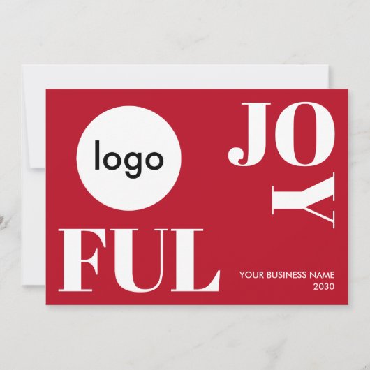 Joyful Christmas Company Logo Business Custom Feestdagenkaart (Voorkant)