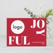Joyful Christmas Company Logo Business Custom Feestdagenkaart (Staand voorkant)