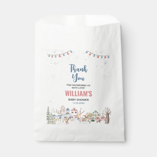 Joyful Christmas Dank u Baby shower Favor Bag Bedankzakje (Voorkant)