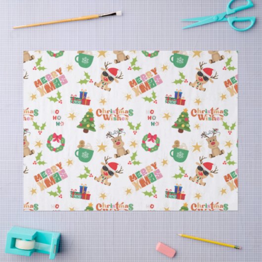 Joyful Christmas Design Tissue Paper for presents  Tissuepapier (Craft)