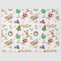 Joyful Christmas Design Tissue Paper for presents 