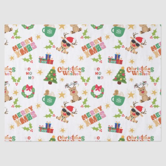 Joyful Christmas Design Tissue Paper for presents Tissuepapier (Voorkant)