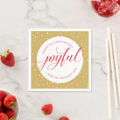 JOYFUL CHRISTMAS EATS stijlvolle kalligrafie rood  Servet (Insitu)