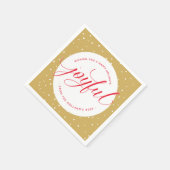 JOYFUL CHRISTMAS EATS stijlvolle kalligrafie rood  Servet (Hoek)