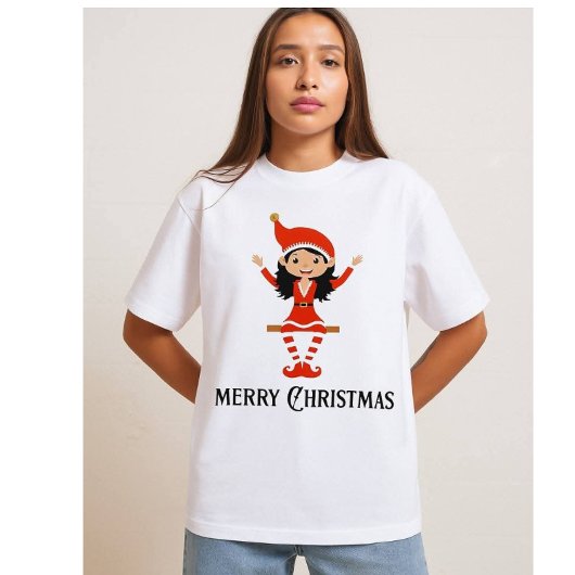 Joyful Christmas Elf - Happy Holiday  Tri-Blend Shirt