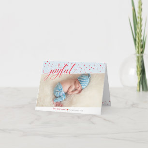 JOYFUL CHRISTMAS FAMILIE FOTO trendy leuk type Feestdagen Kaart