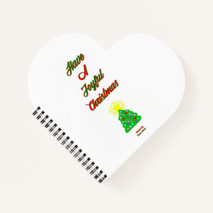 Joyful Christmas Heart Shaped Spiral Notitieboek