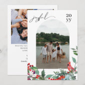 Joyful Christmas Kaart Elegant vakantie fotokaart (Voorkant / Achterkant)
