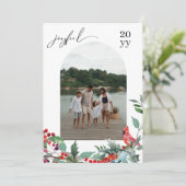 Joyful Christmas Kaart Elegant vakantie fotokaart (Staand voorkant)