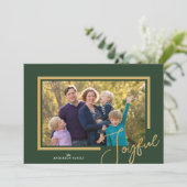 Joyful Christmas minimalistische foto Feestdagenkaart (Staand voorkant)