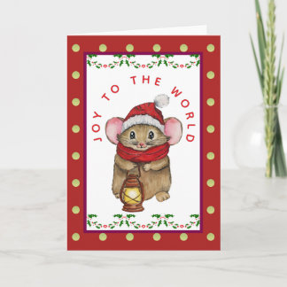 Joyful Christmas mouse greeting card Feestdagen Kaart