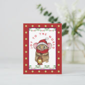 Joyful Christmas mouse greeting card Feestdagenkaart (Staand voorkant)